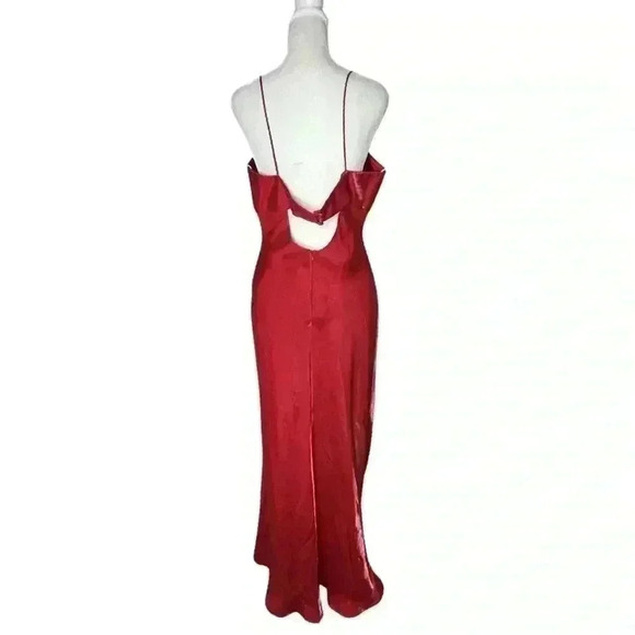 Vintage 90s Iridescent Red Prom Dress Size XL Embellished Empire Waist NEW - Picture 5 of 16